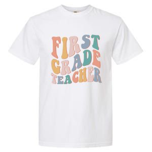 Retro 1St Grade Teacher Back To School First Grade Teacher Gift Garment-Dyed Heavyweight T-Shirt