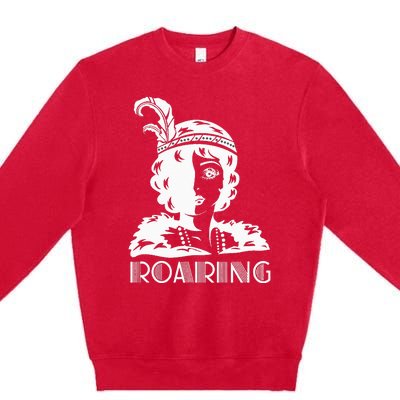 ROARING 1920's Great Gatsby Glamorous Woman Flapper Premium Crewneck Sweatshirt