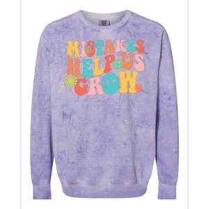 Retro 1960s Hippie Mistakes Help Us Grow Colorblast Crewneck Sweatshirt