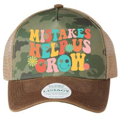 Retro 1960s Hippie Mistakes Help Us Grow Legacy Tie Dye Trucker Hat
