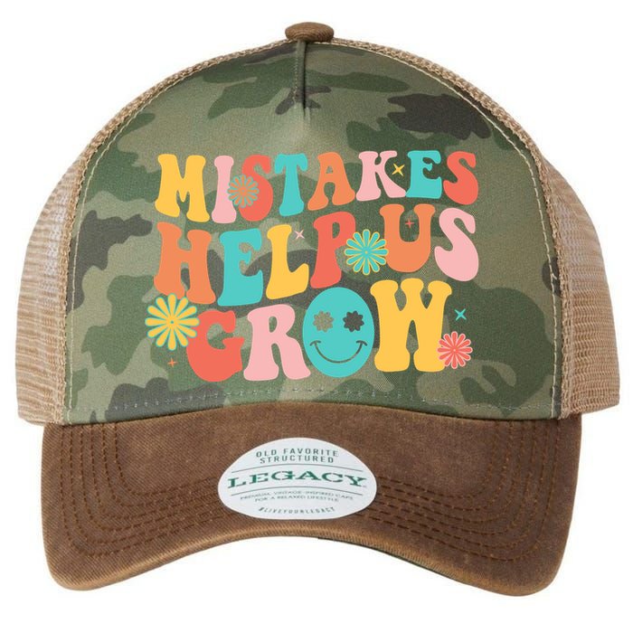 Retro 1960s Hippie Mistakes Help Us Grow Legacy Tie Dye Trucker Hat