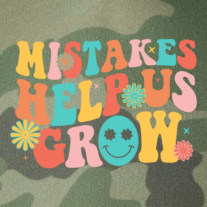 Retro 1960s Hippie Mistakes Help Us Grow Legacy Tie Dye Trucker Hat