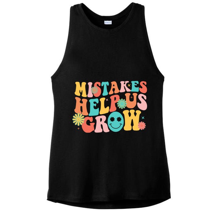 Retro 1960s Hippie Mistakes Help Us Grow Ladies PosiCharge Tri-Blend Wicking Tank