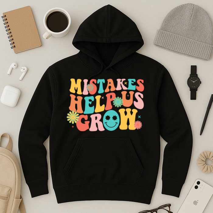 Retro 1960s Hippie Mistakes Help Us Grow Hoodie