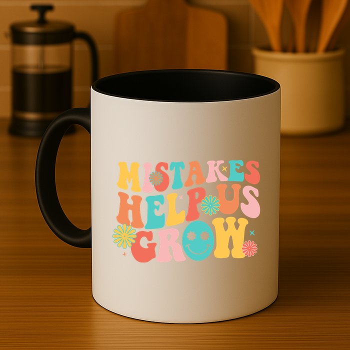 Retro 1960s Hippie Mistakes Help Us Grow Mug