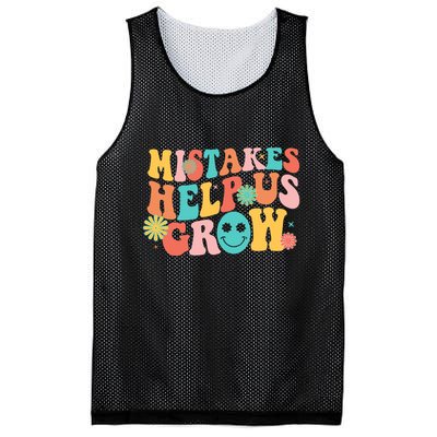 Retro 1960s Hippie Mistakes Help Us Grow Mesh Reversible Basketball Jersey Tank