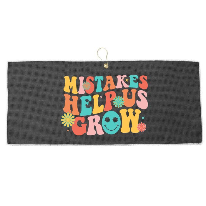Retro 1960s Hippie Mistakes Help Us Grow Large Microfiber Waffle Golf Towel