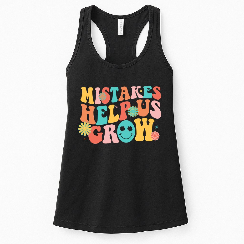 Retro 1960s Hippie Mistakes Help Us Grow Womens Tank Top