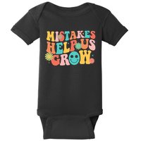 Retro 1960s Hippie Mistakes Help Us Grow Baby Bodysuit