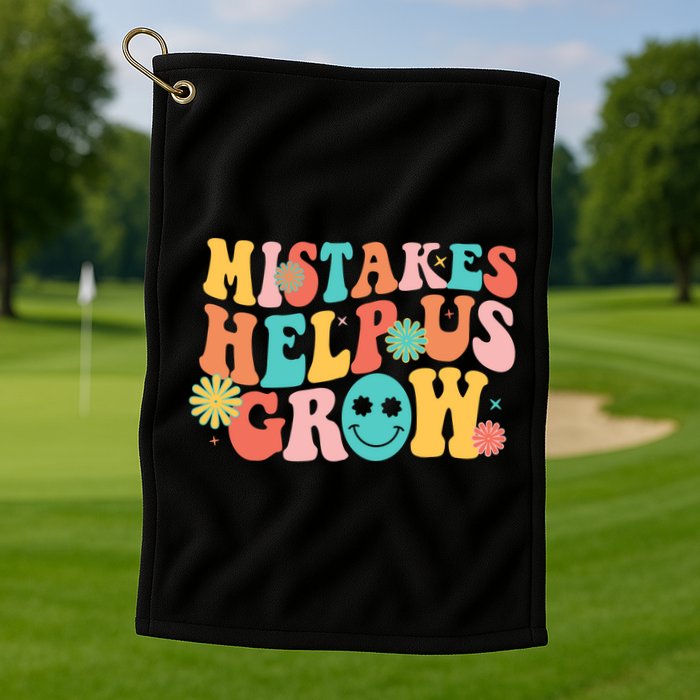 Retro 1960s Hippie Mistakes Help Us Grow Golf Towel