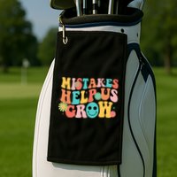 Retro 1960s Hippie Mistakes Help Us Grow Golf Towel