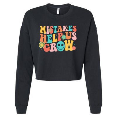 Retro 1960s Hippie Mistakes Help Us Grow Cropped Pullover Crew