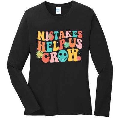 Retro 1960s Hippie Mistakes Help Us Grow Ladies Long Sleeve Shirt