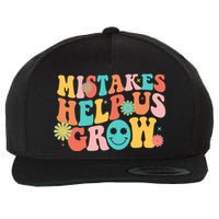 Retro 1960s Hippie Mistakes Help Us Grow Wool Snapback Cap