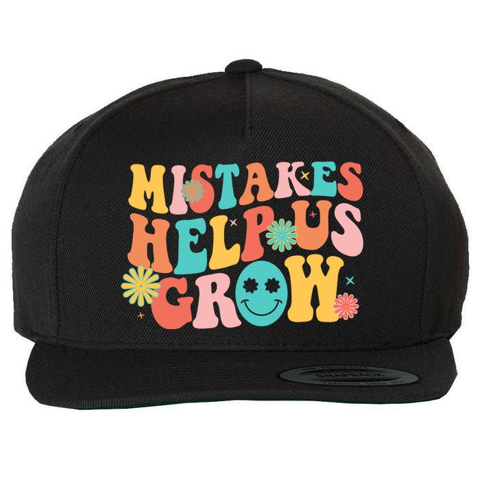 Retro 1960s Hippie Mistakes Help Us Grow Wool Snapback Cap