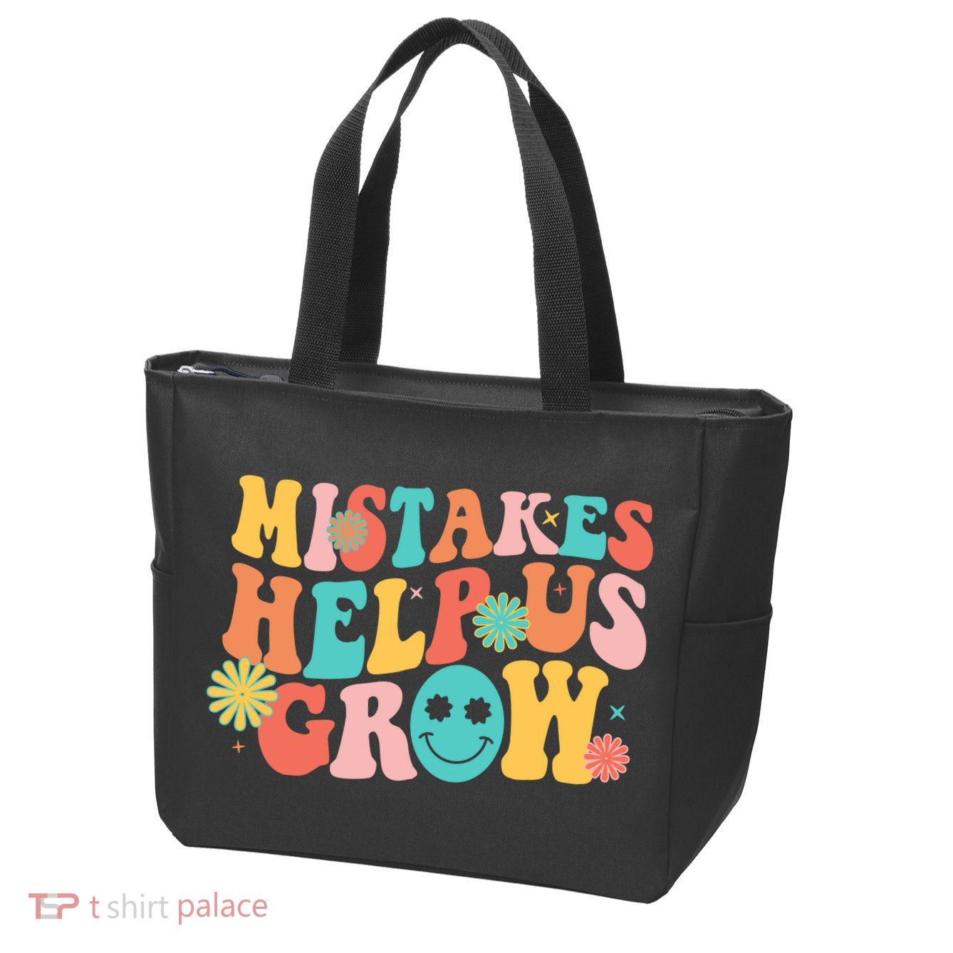 Retro 1960s Hippie Mistakes Help Us Grow Zip Tote Bag