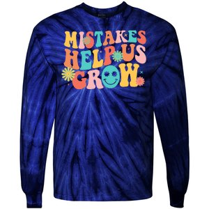 Retro 1960s Hippie Mistakes Help Us Grow Tie-Dye Long Sleeve Shirt