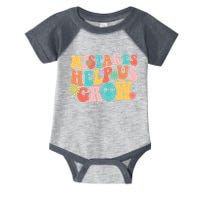 Retro 1960s Hippie Mistakes Help Us Grow Infant Baby Jersey Bodysuit