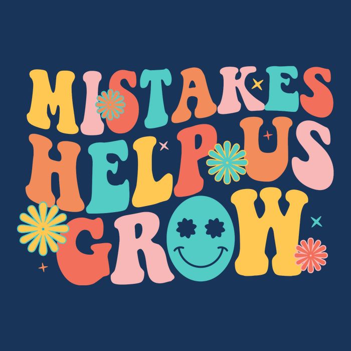 Retro 1960s Hippie Mistakes Help Us Grow Infant Baby Jersey Bodysuit