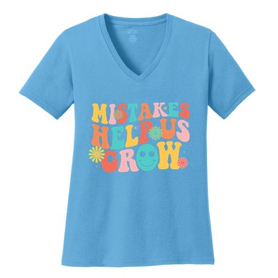 Retro 1960s Hippie Mistakes Help Us Grow Women's V-Neck T-Shirt