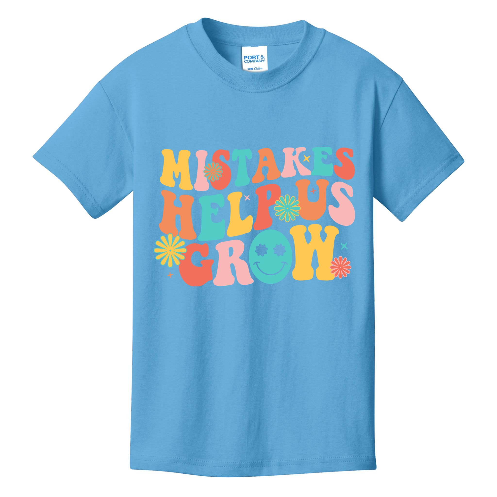 Retro 1960s Hippie Mistakes Help Us Grow Kids T-Shirt