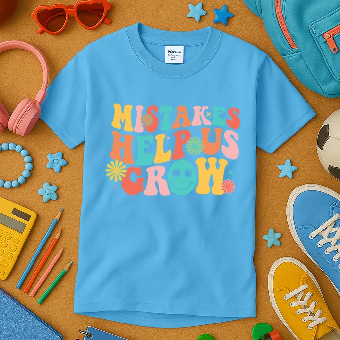 Retro 1960s Hippie Mistakes Help Us Grow Kids T-Shirt