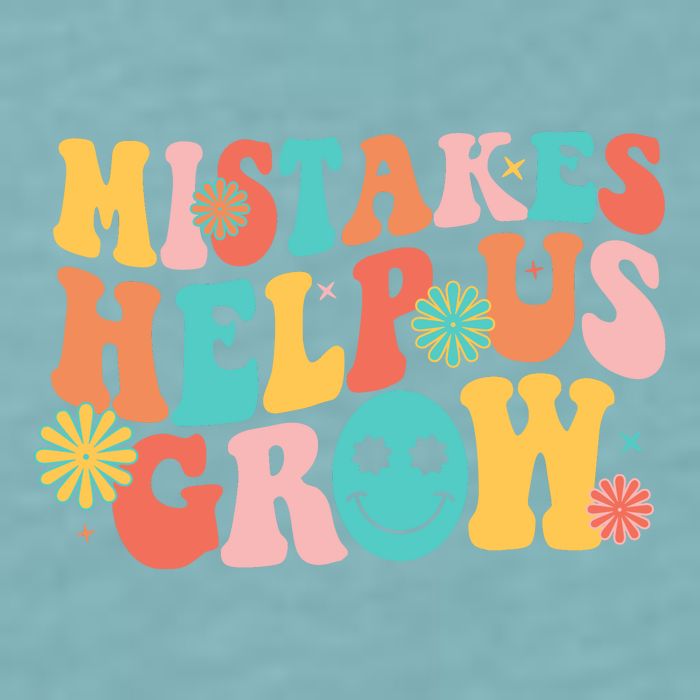 Retro 1960s Hippie Mistakes Help Us Grow Sueded Cloud Jersey T-Shirt