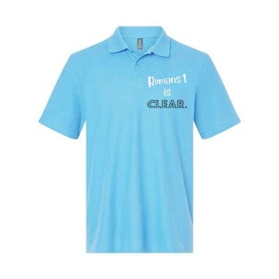 Romans 1 Is Clear Softstyle Adult Sport Polo