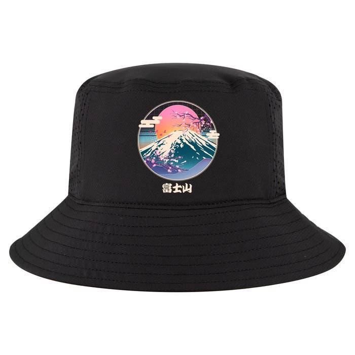 Retro 1980s Japanese Mount Fuji Cool Comfort Performance Bucket Hat