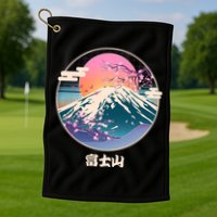 Retro 1980s Japanese Mount Fuji Golf Towel
