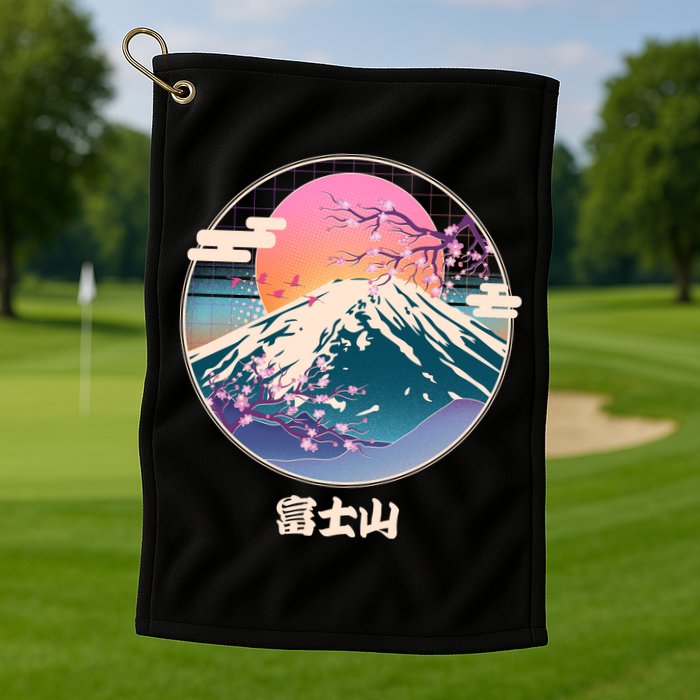 Retro 1980s Japanese Mount Fuji Golf Towel