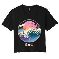 Retro 1980s Japanese Mount Fuji Crop Top