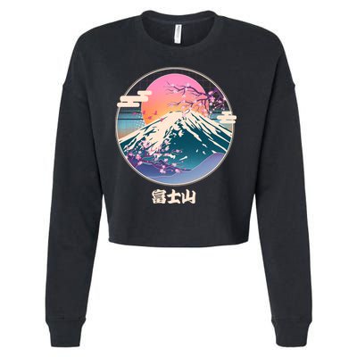Retro 1980s Japanese Mount Fuji Cropped Pullover Crew