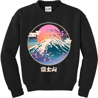 Retro 1980s Japanese Mount Fuji Kids Sweatshirt