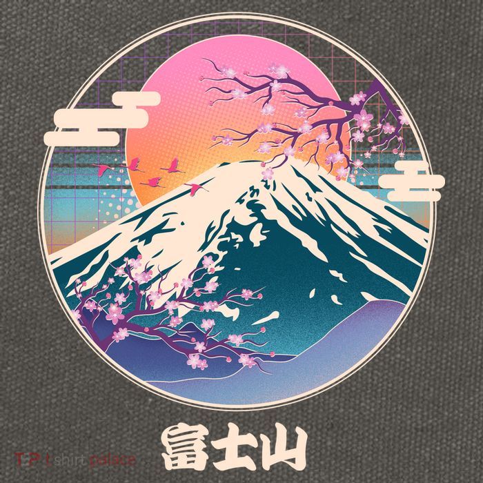 Retro 1980s Japanese Mount Fuji Cotton Canvas Backpack