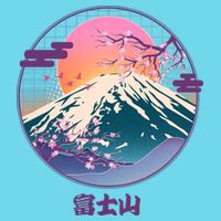 Retro 1980s Japanese Mount Fuji Women's V-Neck T-Shirt