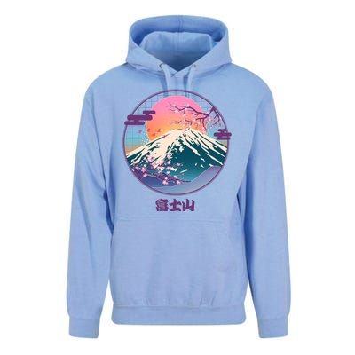 Retro 1980s Japanese Mount Fuji Unisex Surf Hoodie