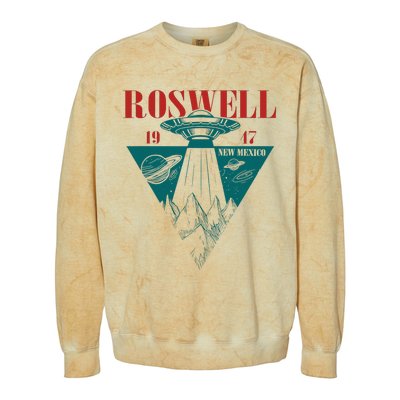 Roswell 1947 New Mexico Ufo Aliens Spaceship Colorblast Crewneck Sweatshirt