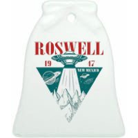 Roswell 1947 New Mexico Ufo Aliens Spaceship Ceramic Bell Ornament