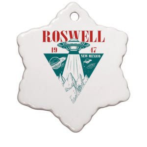 Roswell 1947 New Mexico Ufo Aliens Spaceship Ceramic Star Ornament