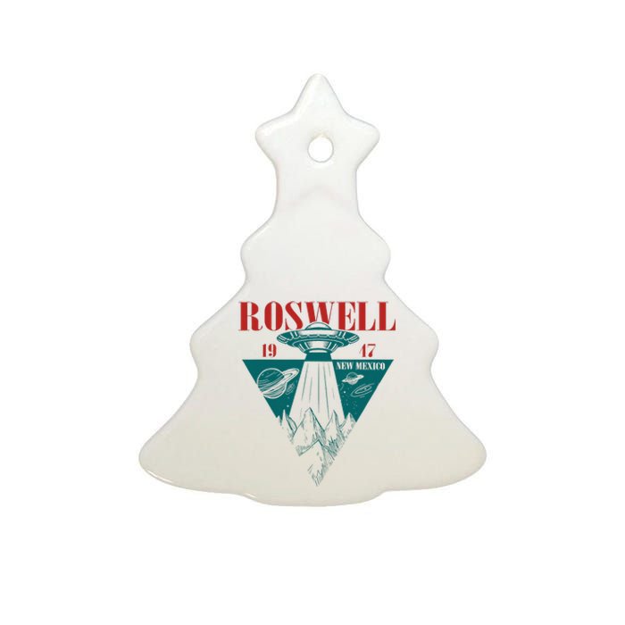 Roswell 1947 New Mexico Ufo Aliens Spaceship Ceramic Tree Ornament