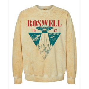 Roswell 1947 New Mexico Ufo Aliens Spaceship Colorblast Crewneck Sweatshirt