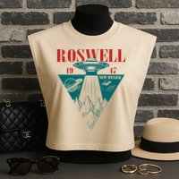 Roswell 1947 New Mexico Ufo Aliens Spaceship Garment-Dyed Women's Muscle Tee