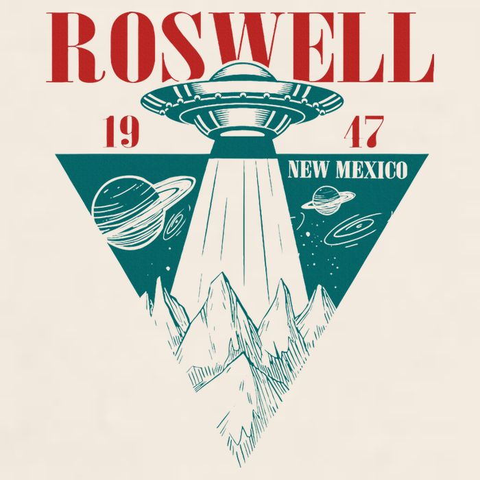 Roswell 1947 New Mexico Ufo Aliens Spaceship Garment-Dyed Women's Muscle Tee