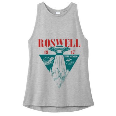 Roswell 1947 New Mexico Ufo Aliens Spaceship Ladies PosiCharge Tri-Blend Wicking Tank