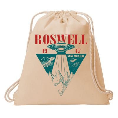 Roswell 1947 New Mexico Ufo Aliens Spaceship Drawstring Bag