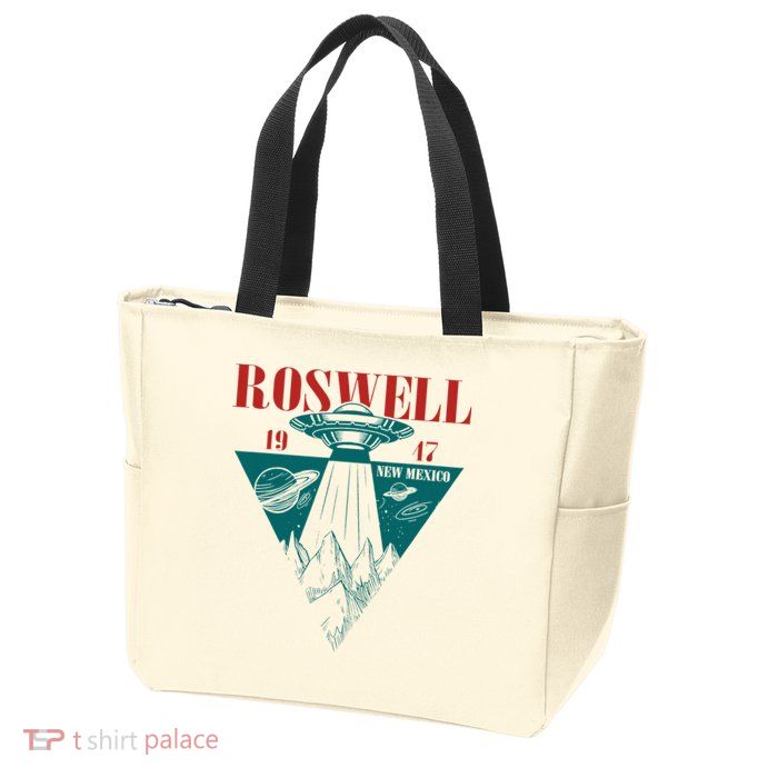 Roswell 1947 New Mexico Ufo Aliens Spaceship Zip Tote Bag