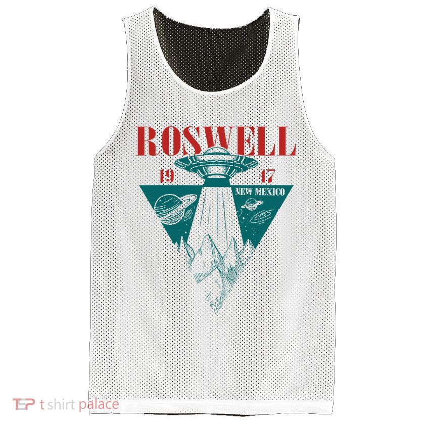 Roswell 1947 New Mexico Ufo Aliens Spaceship Mesh Reversible Basketball Jersey Tank