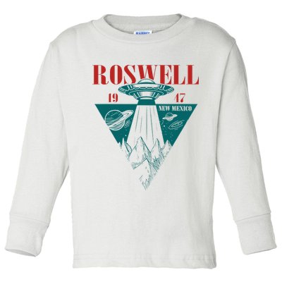 Roswell 1947 New Mexico Ufo Aliens Spaceship Toddler Long Sleeve Shirt
