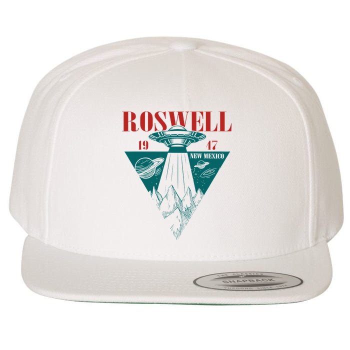 Roswell 1947 New Mexico Ufo Aliens Spaceship Wool Snapback Cap